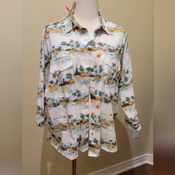 ZARA palm tree print shirt size S - Picture 3 of 8